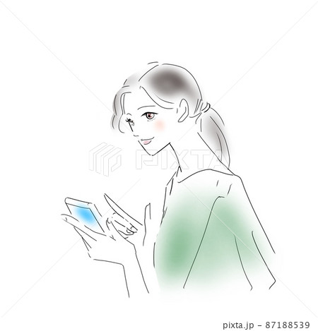 スマホを操作する女性 87188539