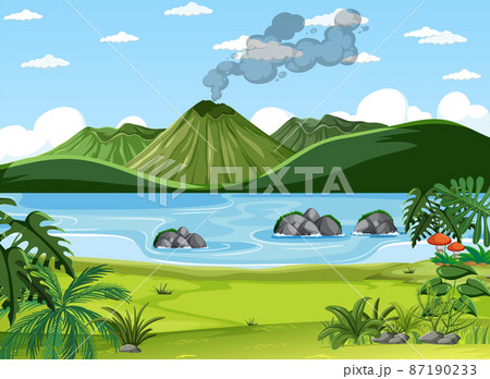 Prehistoric forest scene background 87190233