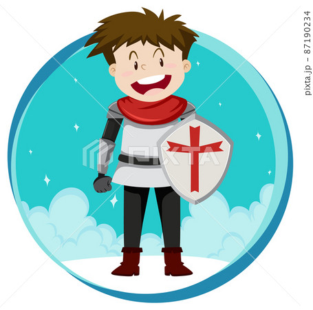 Fantasy knight character on white background Fantasy knight character on white background 87190234