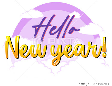Hello new year font design 87190264