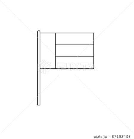 Black outline flag on of United Arab Emirates. Thin line icon 87192433