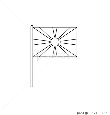 Black outline flag on of North Macedonia. Thin line icon 87192587