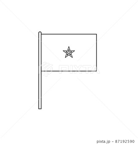 Black outline flag on of Morocco. Thin line icon 87192590