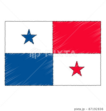 Hand drawn sketch flag of Panama. doodle style icon 87192836