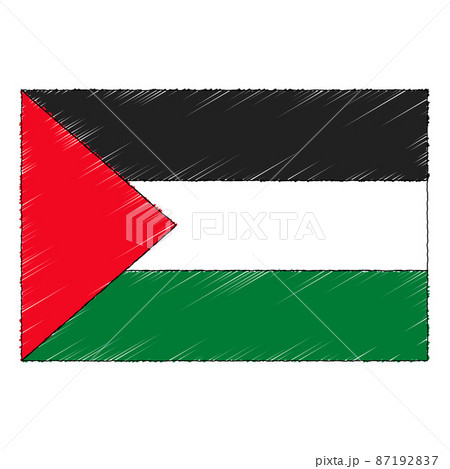 Hand drawn sketch flag of Palestine. Doodle style icon 87192837