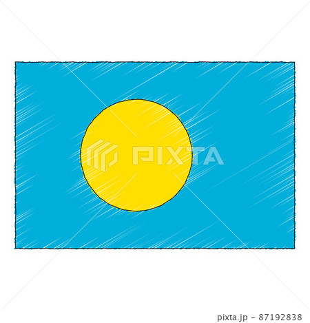 Hand drawn sketch flag of Palau. doodle style icon Hand drawn sketch flag of Palau. doodle style icon 87192838