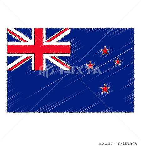 Hand drawn sketch flag of New Zealand. doodle style icon Hand drawn sketch flag of New Zealand. doodle style icon 87192846