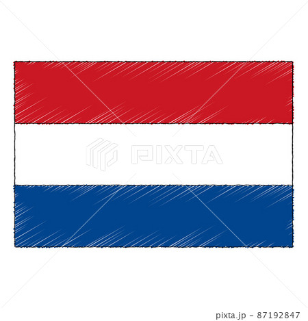 Hand drawn sketch flag of Netherlands. doodle style icon Hand drawn sketch flag of Netherlands. doodle style icon 87192847