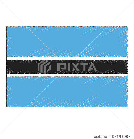 Hand drawn sketch flag of Botswana. doodle style icon 87193003