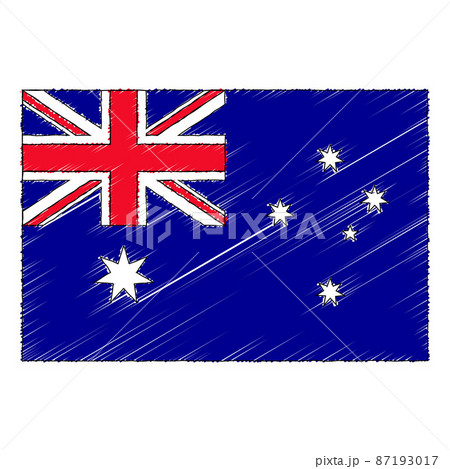 Hand drawn sketch flag of Australia. doodle style icon Hand drawn sketch flag of Australia. doodle style icon 87193017