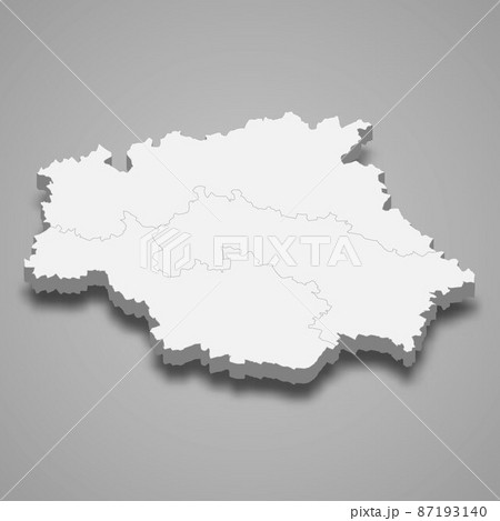 3d isometric map of Gers is a department in France 87193140