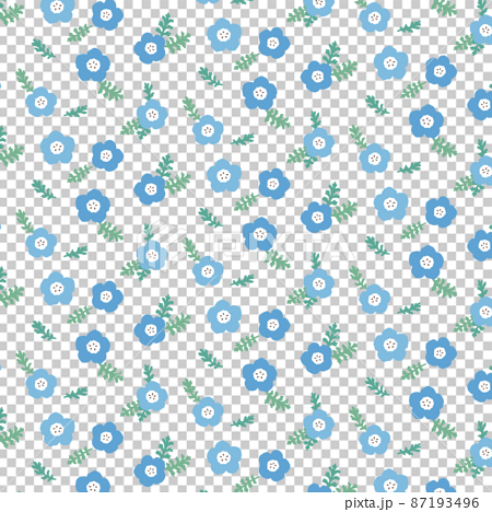 青のネモフィラ　シンプルでかわいいパターン背景装飾　春の花 87193496
