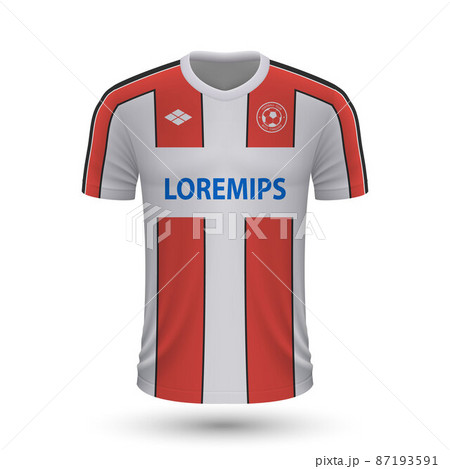 Realistic soccer shirt Red Star 2022, jersey template for footba 87193591