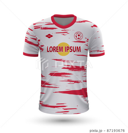 Realistic soccer shirt Leipzig 2022, jersey template for footbal 87193676
