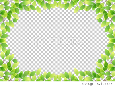 新緑葉っぱぐるりのフレーム 87194527