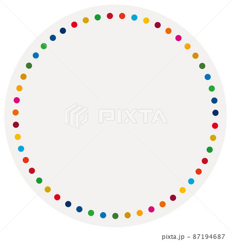 SDGsの17色を使用した丸型のタイトルフレーム　6 87194687