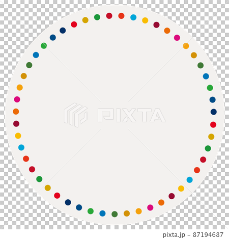 SDGsの17色を使用した丸型のタイトルフレーム　6 87194687