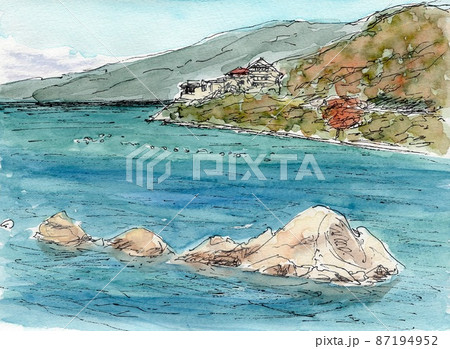 上関町の海をスピードスケッチ 87194952