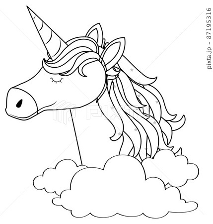 Black and white doodle character Black and white doodle character 87195316