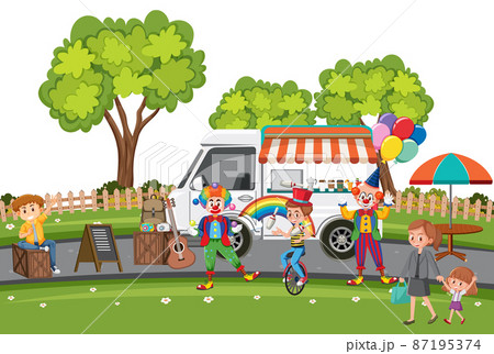 People shopping at the flea market scene 87195374