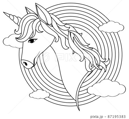 Black and white doodle character Black and white doodle character 87195383