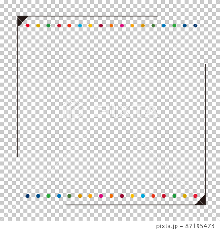 SDGsの17色を使用した黒いラインのシンプルなタイトルフレーム　7 87195473