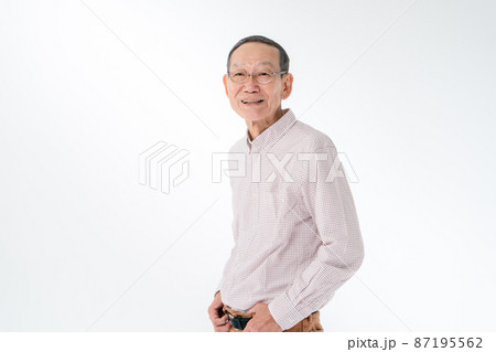 シニア男性　ポートレート 87195562