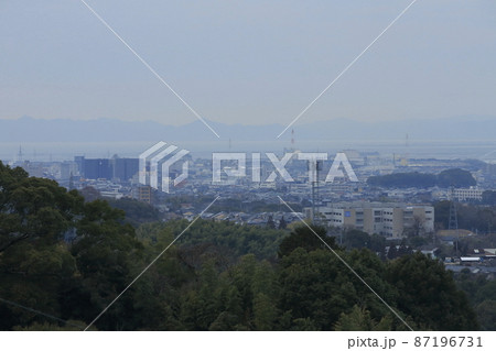 大牟田市　普光寺から見た大牟田市街、 87196731