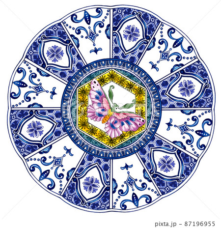 九谷風絵皿 87196955