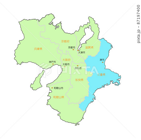 日本地図　近畿　三重　青 87197400
