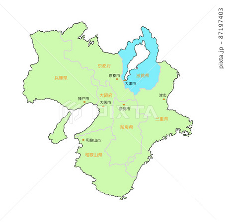 日本地図　近畿　滋賀　青 87197403