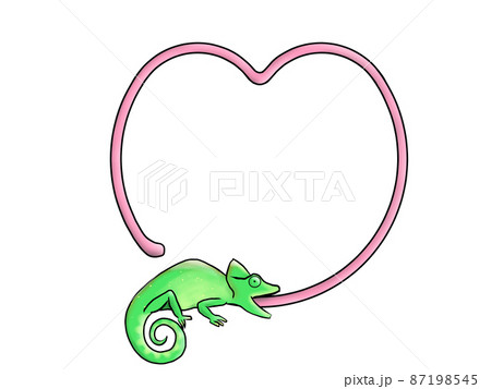 カメレオンフレーム_ハート_右向き カメレオンフレーム_ハート_右向き 87198545