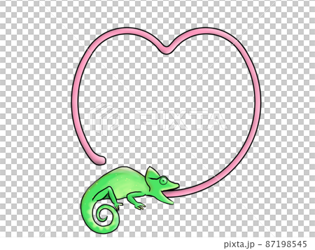 カメレオンフレーム_ハート_右向き カメレオンフレーム_ハート_右向き 87198545