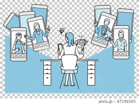 Women who are troubled by the number of companies in online job hunting 87199165