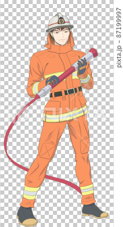 消防士（オレンジ、黄土色の防火服） 87199997