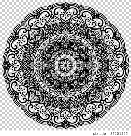 マンダラアート(線画・メヘンディ・ハート) 87201335