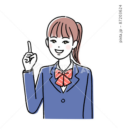 笑顔で説明する女子生徒 87203624