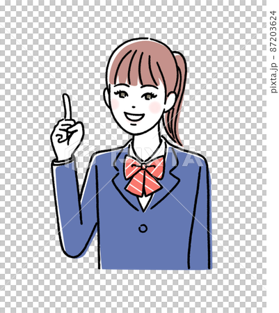 笑顔で説明する女子生徒 87203624