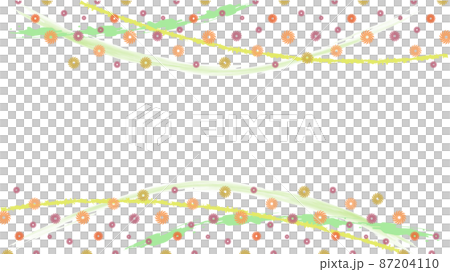 彩色邊框背景材料與日本圖案（頭髮圖案），16：9比例尺寸 87204110