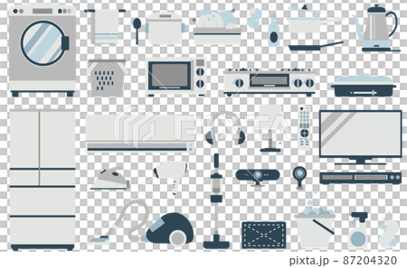 Illustration set of home appliances and daily necessities Illustration set of home appliances and daily necessities 87204320