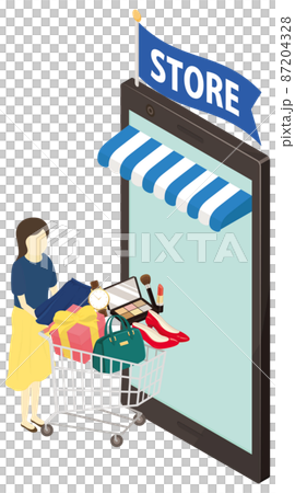 ネットショッピング　カートに入ったファッションアイテム 87204328
