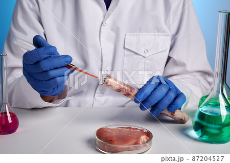 Photo of Vet Doctor Blood Test Meat Test-Tube Photo of Vet Doctor Blood Test Meat Test-Tube 87204527