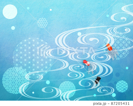 和柄背景素材　金魚すくい 87205431