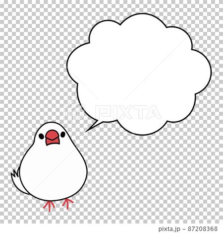 Cute white sparrow balloon illustration material 87208368