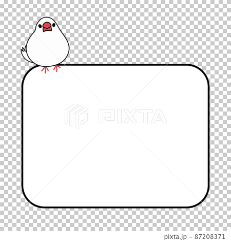 Cute white sparrow frame illustration material square Cute white sparrow frame illustration material square 87208371