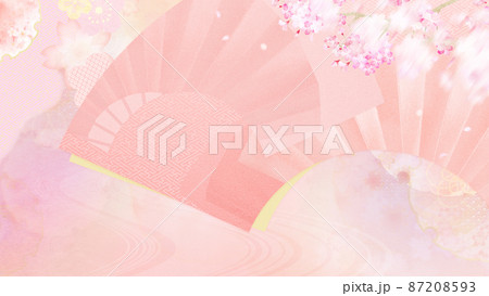 扇と桜の和風背景 扇と桜の和風背景 87208593