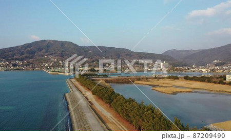 東広島市安芸津町の保野山にある万字を空撮 87209490