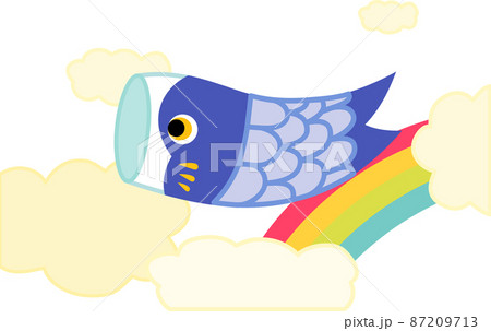 空飛ぶ鯉のぼり　白バック 87209713