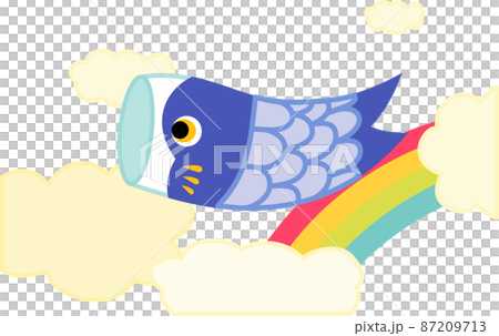 空飛ぶ鯉のぼり　白バック 87209713