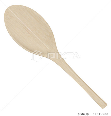 Wood spatula on white background. kitchen items 87210988